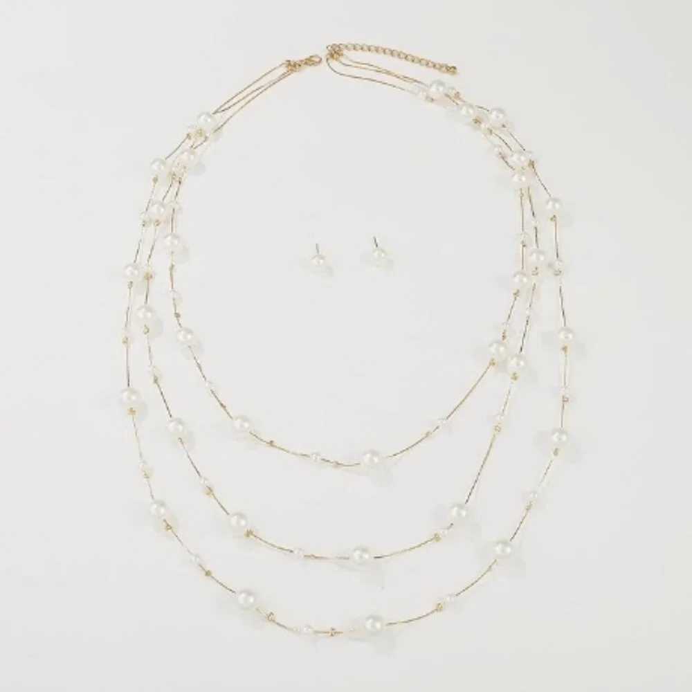 Pearl Earrings and Necklaces Set